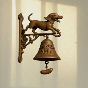 Sonnette murale vintage en résine en forme de tête de chien Bloodhound, sculpture décorative rustique pour entrée de maison de campagne - Product Image 4