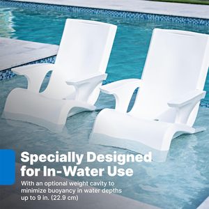 Step2 <span class=keywords><strong>Vero</strong></span> Adirondack Chair Élégant 9 pouces blanc piscine chaise longue eau lestée soleil étagère résistant à la décoloration étanche Patio - Product Image 3