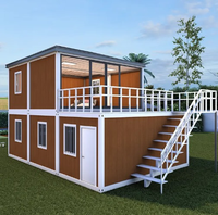 Maison conteneur modulaire préfabriquée en verre de luxe au design moderne pour l'extérieur, l'école, la maison, l'hôtel, la station balnéaire, la villa