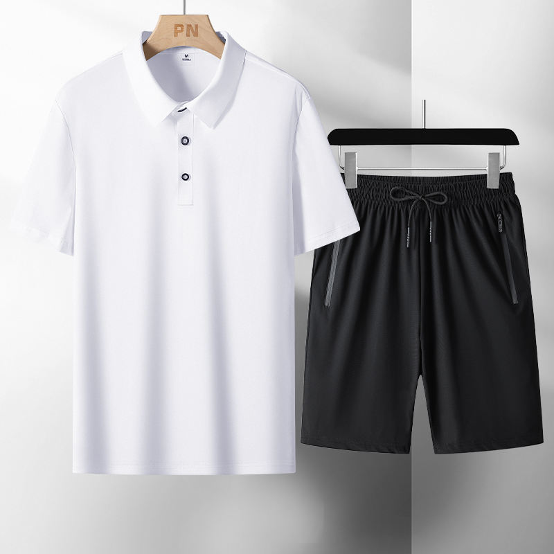 White [T-shirt] + Black [Short]