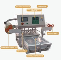 Machine de scellage de barquettes MAP électrique pour emballage sous atmosphère modifiée, avec remplissage de gaz, pour matériaux d'emballage en feuille d'aluminium destinés à la mise sous scellé des aliments