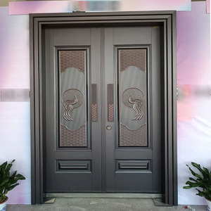 <span class=keywords><strong>Porte</strong></span> d'entrée TECHTOP inspirée de l'Art déco, design moderne à cadre fin, grandes emplacements en verre, étanche, optimise la lumière naturelle - Product Image 3