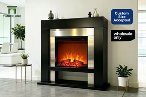 Marco Moderno para <span class=keywords><strong>Chimenea</strong></span> de MDF Negro Premium para Chimeneas Eléctricas/de Gas/de Etanol, Uso en Interiores, Sala de Estar, MOQ 50 Piezas - Product Image 3