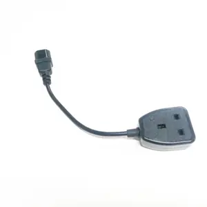 Kabel adaptor daya soket Outlet 250V 13A 30cm IEC320 C14 ke UK BS1363A untuk PDU UPS