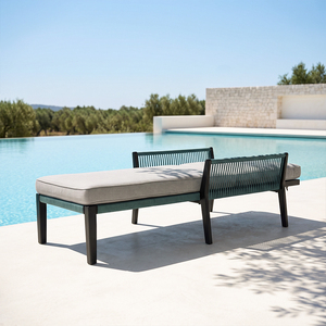 Chaise longue d'extérieur moderne de luxe en corde tressée, avec structure en aluminium robuste, pour plage, <span class=keywords><strong>h</strong></span>ôtel, complexe <span class=keywords><strong>h</strong></span>ôtelier, cour, salon <span class=keywords><strong>et</strong></span> chambre - Product Image 6