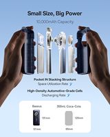Batterie externe Enercore 10000mAh à charge rapide avec affichage numérique, système de refroidissement intégré et câble USB-C rétractable 45W