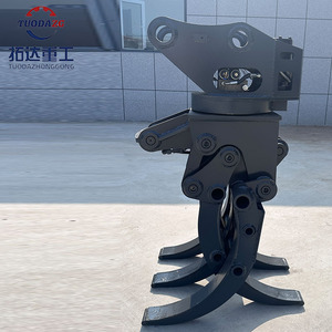 כף סיבובית רב תכליתית עם גיר וחיבור מהיר להעמסת בולי עץ עבור מחפרים במשקל 12-18 טון - Product Image 3