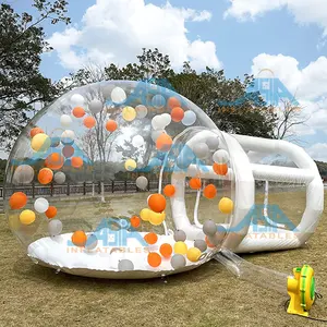 Đám cưới Inflatable bong bóng cắm trại Lều bong bóng trắng nhà Inflatable bong bóng lều với đường hầm để bán