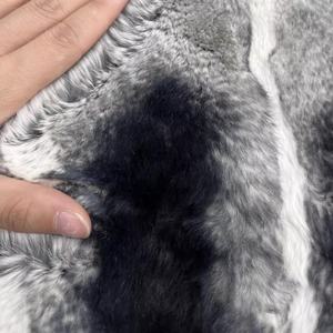 工場OEM冬高級ベッドカバーキングクイーン動物全皮レックスウサギの毛皮投げ毛布室内装飾用 - Product Image 6