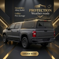 Capot de camionnette Toyota en aluminium noir avec grande fenêtre coulissante en verre, sur mesure pour Tundra 2022, capacité de 6,5 pieds (601-800L)