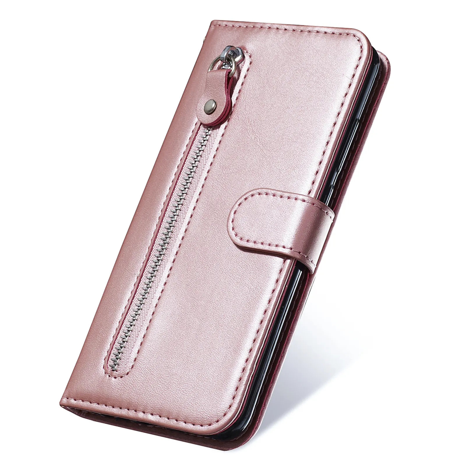 Card Pocket Phone case for Google Pixel 9 Pro, For iPhone 15 Promax Zipper style Wallet Flip case