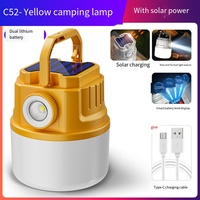 Lampu Camping Surya Multifungsi LED, Lampu Camping Outdoor dengan Pengisian Daya USB, Lampu Outdoor Natal