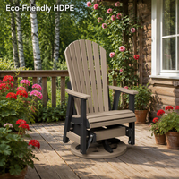 Fauteuil à bascule pivotant moderne en HDPE durable, portable et léger pour patio, jardin, plage, hôtel, résistant aux intempéries et aux UV, pour l'extérieur