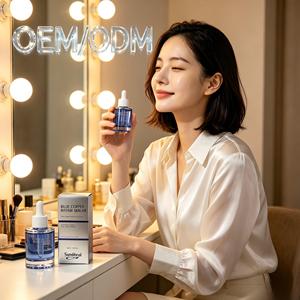 Sérum Facial Peptidique Bleu Source Usine Marque Privée Vente en Gros Restaure la Barrière Cutanée Apaise les Peaux Rouges et Sèches Rétablit l'Hydratation - Product Image 1