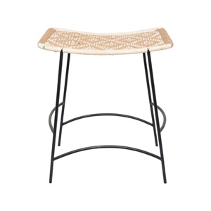 Modern Handmade Woven Seat <b>Stool</b> Wood Rattan Metal Frame <b>Dining</b> Hotels Malls Custom Outdoor Furniture Direct Manufacturer - Product Image 3