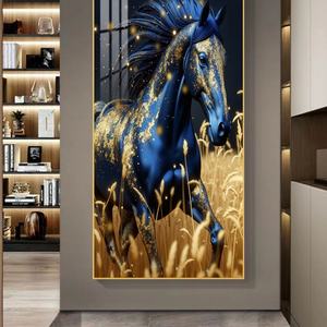 Cuadros de Cristal con Diamantes 5D Personalizados al por Mayor, Pinturas de Animales con Luz LED, Arte de Pared para Sala de Estar, Cuadros de Caballos - Product Image 3