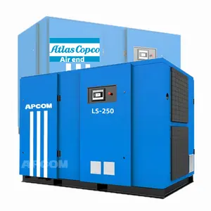 Apcom 250 kw aircompressor 335hp 335 hp 250kw מדחס אוויר תעשייתי עם ראש atlas copco