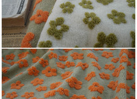 Tissu en polaire à imprimé floral doux, 370 g/m², 100 % polyester, doux et chaud, en laine d'agneau jacquard, tissu en polaire sherpa pour manteau d'hiver