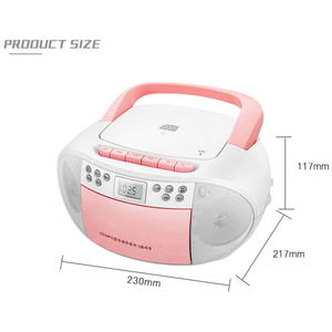 Lecteur de CD et de cassettes portable avec radio FM Bluetooth, USB, MP3, haut-parleurs stéréo doubles, design portable, pour étudiants, maison, extérieur - Product Image 2