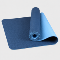 Tapis de yoga écologique en TPE, double couche, antidérapant, 6 mm d'épaisseur, avec sangle de transport pour yoga, pilates, salle de sport à domicile