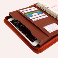 Porte-documents en cuir PU B5 personnalisé avec logo OEM ODM, reliure spirale, couverture rigide, organiseur de documents, 60 feuilles, cadeau