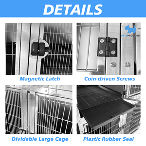 For PETSPROOFING Customized XL <strong>Dog</strong> Cat Pet Cage <strong>Kennels</strong> Modern Stainless Steel <strong>Modular</strong> Design with Animal Pattern Iron Material