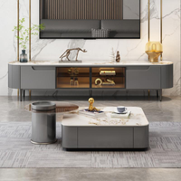 Vente en gros Meuble télé contemporain de luxe en bois à quantité minimale de commande basse et support avec table basse pour le salon
