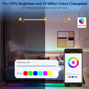 Tira de luces <span class=keywords><strong>LED</strong></span> inteligente <span class=keywords><strong>WiFi</strong></span>, tira de luces RGB, controlador 5050, sincronización de música, micrófono, sonido, cambio de Color, aplicación de vida inteligente, Control remoto - Product Image 4