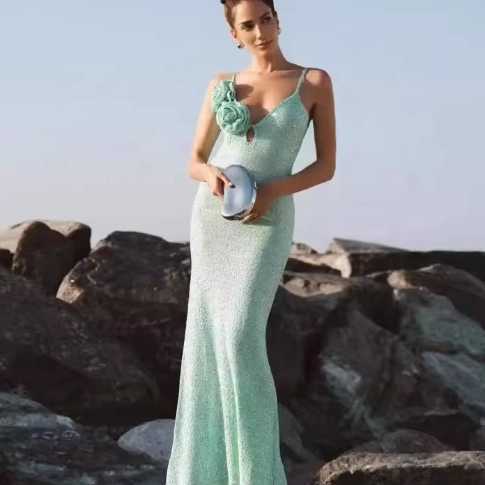 Bettergirl Summer Fresh Mint Green Sequin Slip Dress