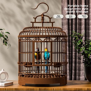 Gabbia per Uccelli di Lusso Grande, Vintage, in Plastica, Portatile, per Pappagalli e Agaporni, con Fondo Staccabile, per Casa e Viaggi - Product Image 4