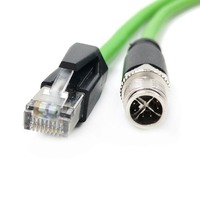 Kabel Fleksibel Drag Konektor M12 Profibus Industrial EtherCAT Ethernet X Coded D Coded 4pin 8pin D RJ45 Cat5e Cat6a