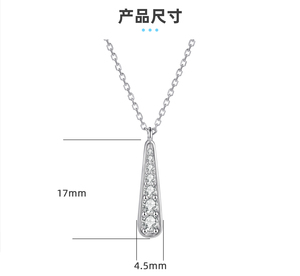 Jewelry Wholesaler Minimalist 925 Sterling Silver Rhodium Plated <b>Long</b> Teardrop Pave CZ Pendant <b>Necklace</b> Wedding Party Jewelry - Product Image 4