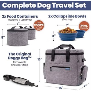 Sac de voyage pour chien Modoker, échantillon gratuit, ensemble de voyage pour animaux de compagnie pour le week-end, sac fourre-tout approuvé par les compagnies aériennes pour chiens et chats avec poches multifonctions - Product Image 3