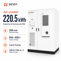 Kabinet Pendingin Cair GIC-215KNY 220.5kWh dengan BMS dan Proteksi Kebakaran untuk Penggunaan Pabrik Sistem Penyimpanan Baterai Surya Komersial