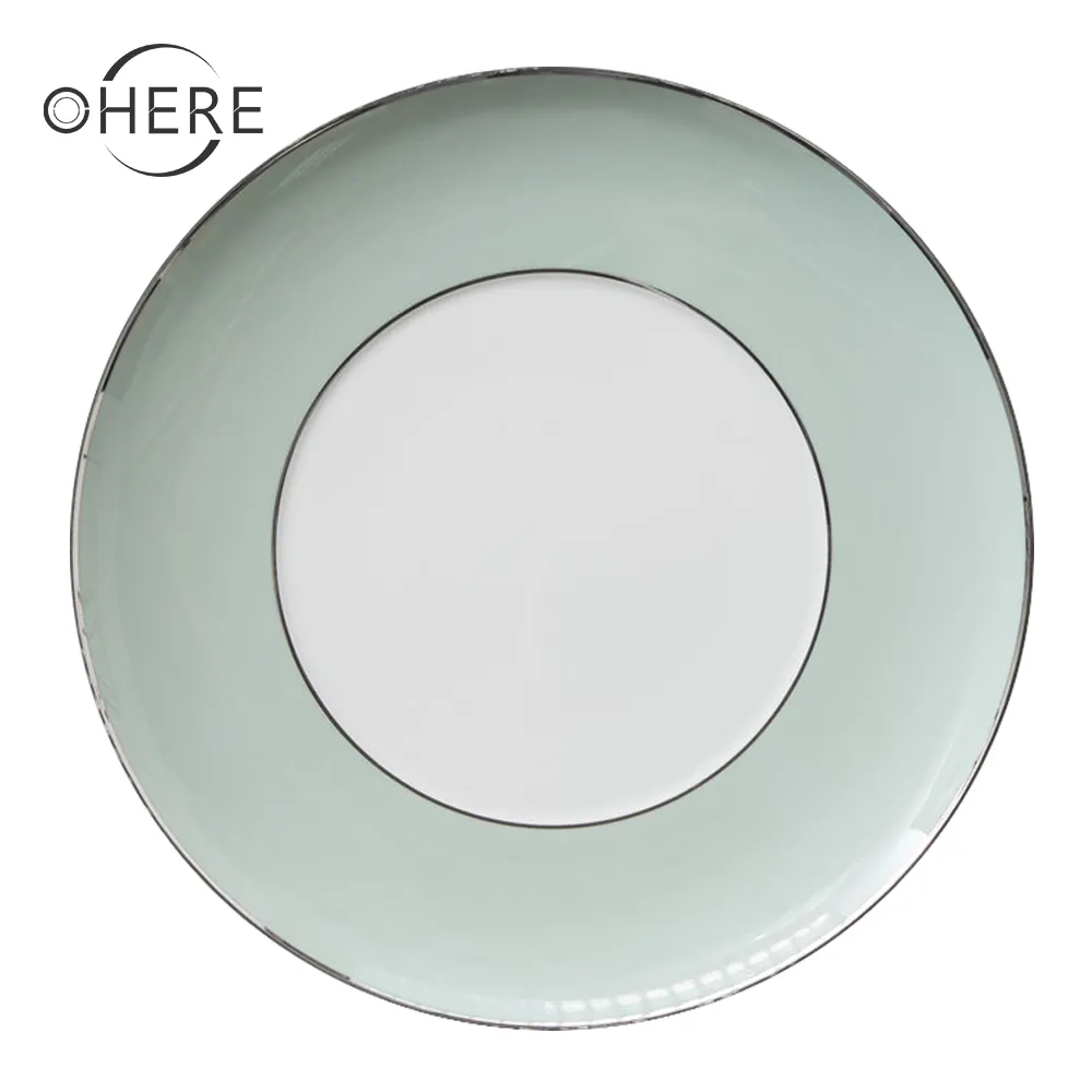 Ohere Bone China Servieset 4 Stuks Plaatset Wilgenbladeren Keramisch Servies Bruiloftlader Plaat Voor Evenementen En Catering