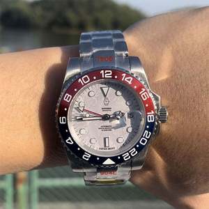 Montre automatique mécanique pour homme, en acier inoxydable 904L, avec lunette en céramique rouge et bleue, mouvement 3285, vente flash - Product Image 3