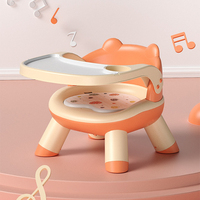 Precioso asiento elevador portátil multifuncional barato, mesa de comedor para bebé, silla pequeña para bebé con sonido