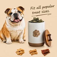 Récipient pour friandises pour chien, pot hermétique avec couvercle, garde au frais |   Boîte de rangement pour biscuits pour chien style ferme, 8 tasses |   Cadeau réutilisable non toxique pour chien