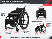 Fauteuil roulant manuel Simplywalke L-5802-C avec roues à trois lames à dégagement rapide de 24 pouces et cadre en aluminium pliable
