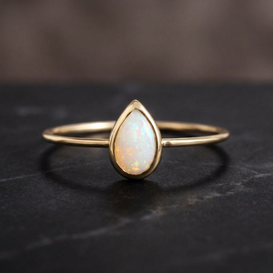 <b>Gold</b> Plated 925 Sterling Silver <b>Opal</b> Minimalist Engagement Wedding Anniversary Gift Party Dainty Tiny <b>Ring</b> - Product Image 2