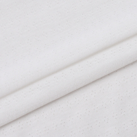 Tissu jersey extensible respirant en maille fine blanc uni Shino Textile 150 g/m² 100 % polyester pour t-shirts de filles