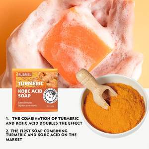 Jabón de Cúrcuma y Ácido Kójico 100g, Limpieza Profunda, Aclarante, Hidratante, Uso Diario, Piel Grasa y Opaca - Product Image 6