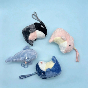 Fabrieksgroothandel OEM ODM Realistische Mariene Dieren Pluche Sleutelhanger Haai Orka Zachte Pluche Speelgoed voor Tas Hangertje Stressverlichting Cadeau - Product Image 2
