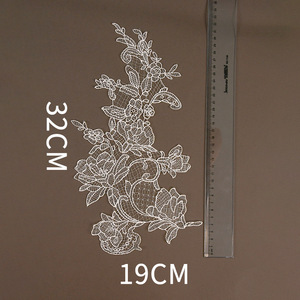 Encaje Bordado con Hilo <span class=keywords><strong>de</strong></span> Pescado, Tela <span class=keywords><strong>de</strong></span> Encaje Soluble en Agua, Encaje Hueco con Flores, para Manualidades, Bodas, Hecho en China - Product Image 3