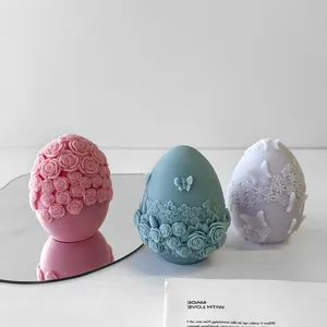 12 loại mô hình hoa hồng góc dập nổi nhỏ 3D phục sinh trứng Silicone nến làm khuôn
