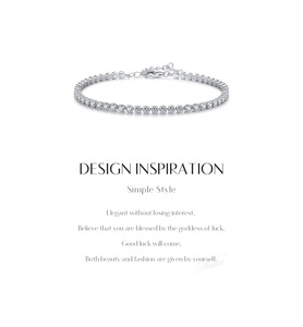 Pulsera Fina de Plata de Ley S925 con Circonitas Completas, Diseño Tenis, para Mujer, Lujo, Versátil, Ajustable, Joyería de Muñeca, Venta Caliente 2026 - Product Image 6