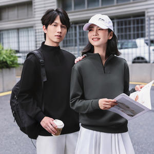 Sudadera <span class=keywords><strong>con</strong></span> <span class=keywords><strong>capucha</strong></span> de punto <span class=keywords><strong>con</strong></span> <span class=keywords><strong>cremallera</strong></span> de un cuarto para hombre <span class=keywords><strong>y</strong></span> <span class=keywords><strong>mujer</strong></span>, estampado por transferencia térmica, moda de otoño, sudadera personalizada <span class=keywords><strong>con</strong></span> cuello simulado para <span class=keywords><strong>mujer</strong></span> - Product Image 2