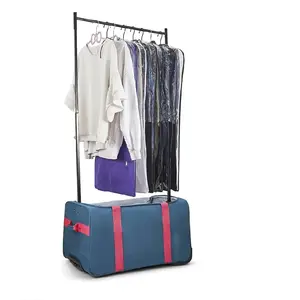 आउटडोर सामान परिधान रैक रोलिंग वीकेंडर Duffle बैग यात्रा Duffel बैग ट्राली बंधनेवाला यात्रा नृत्य बैग