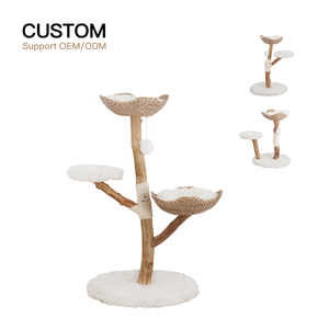 Fabricant Vente en gros Rotin tissage naturel arbre à chat en bois véritable - Product Image 3