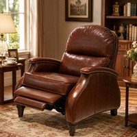 Fauteuil inclinable multifonction moderne américain avec repose-pieds extensible en cuir, idéal pour salon, bureau à domicile ou comme canapé de relaxation